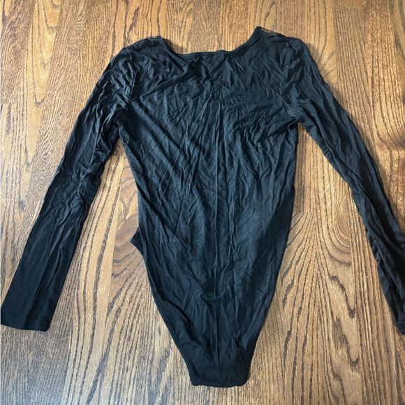 SHEIN Classic Black Long Sleeve Bodysuit - Picture 1 of 3